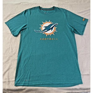 Miami Dolphins Nike NFL Men's Shirt Size S On Field Apparel Dri Fit Blue Graphic
